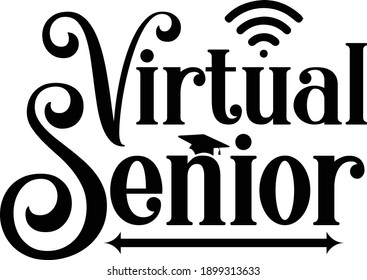 Virtual Senior, School Graduate Vector File