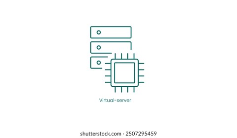 Virtual Server Technology Network Vector Icon