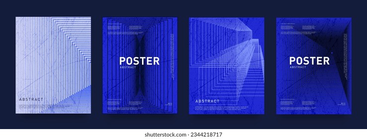 Virtual Set Pattern Technology Square Line in Cyberpunk Style. Abstract 3d Network for Social Media Advertising, Promo, Banner, Poster, Card, Cover. Vector illustration.