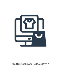 Ilustración de icono del vector de compras virtual