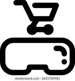 Virtual Shopping, VR Shopping, Virtual Reality-Gliederungssymbol