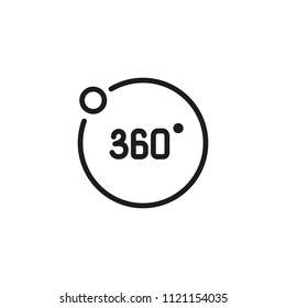 Virtual simulation line icon. Three hundred and sixty degree, angle, circle. Visibility concept. Vector illustration can be used for topics like graphic design, 3D, virtual reality