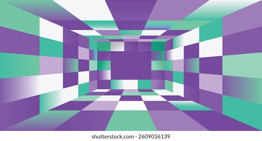 Virtual Space Geometric Pattern Corridor