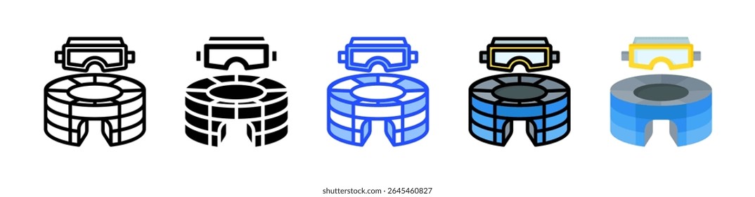 Virtual Stadium Icon Collection With Multiple Styles