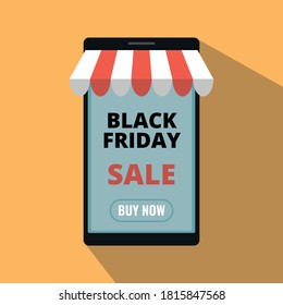 Concepto de tienda virtual en el smartphone. Ventas de Internet en el Black Friday. Comprar en línea