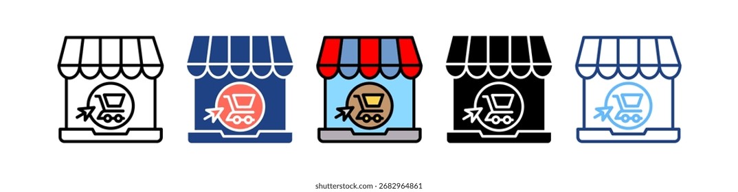 Ilustração de Vários Vetores de Ícone de Armazenamento Virtual