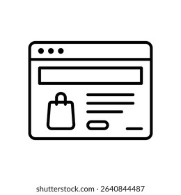 Virtual storefront icon for online shopping and ecommerce