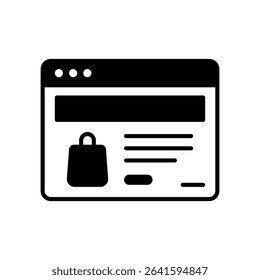 Virtual storefront icon for online shopping and ecommerce