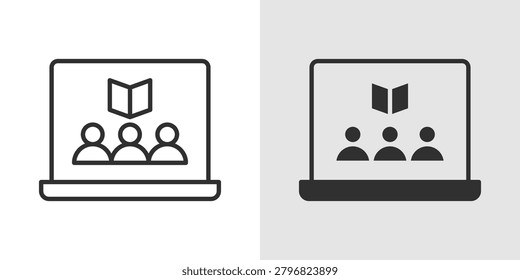 Virtual Study Group Icon represents collaborative online learning, group discussions, and academic teamwork.