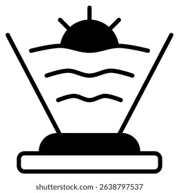 Virtual Sunset icon with mixed style and pixel perfect base. Suitable for website design, logo, app and UI. Based on the size of the icon in general, so it can be reduced.