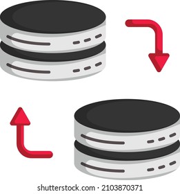 Virtual synchrony Vector Color Icon Design, Big data Symbol, Business intelligence Sign,Web hosting and Data Center Stock Illustration, Database active passive replication Concept, 