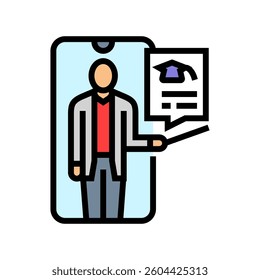 virtual teacher education platform color icon vector. virtual teacher education platform sign. isolated symbol illustration