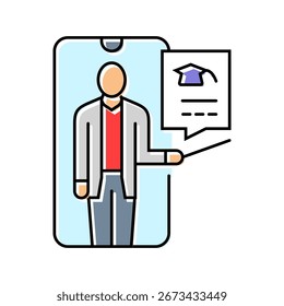 virtual teacher education platform color icon vector. virtual teacher education platform sign. isolated symbol illustration