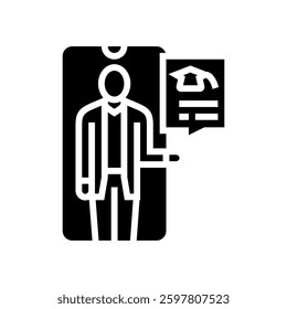 virtual teacher education platform glyph icon vector. virtual teacher education platform sign. isolated symbol illustration
