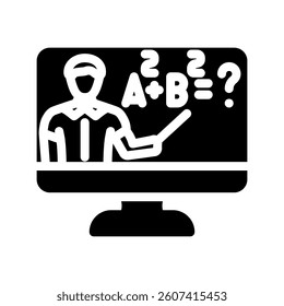 virtual teacher education platform glyph icon vector. virtual teacher education platform sign. isolated symbol illustration