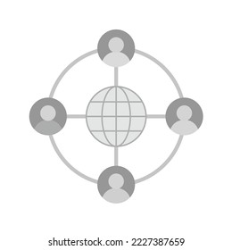 Virtual Team icon vector image. Can also be used for Project Management. Suitable for mobile apps, web apps and print media.