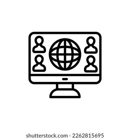 Virtual Team icon in vector. Logotype