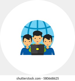 Virtual Team of Three Men Icon