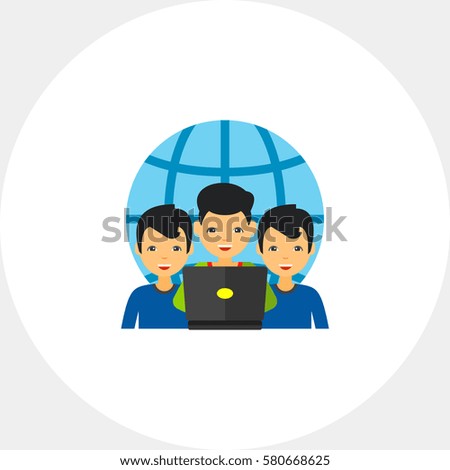 Virtual Team of Three Men Icon