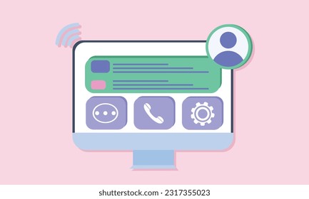 Virtual technical support service, customer service, online assistant concept.