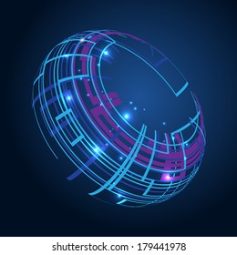 Virtual technology objects with space for your business message