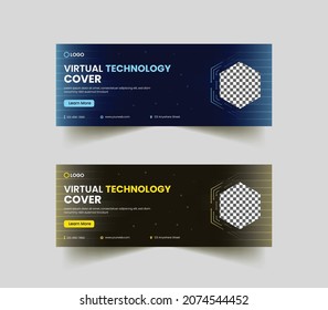 Virtual Technology Social Media Post Facebook Cover Design