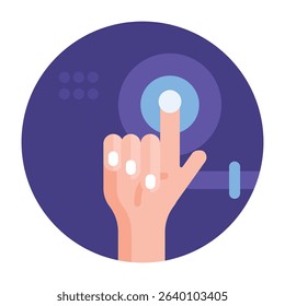 Virtual Technology. Touchscreen. Icon for Web and Apps. Stock Illustration
