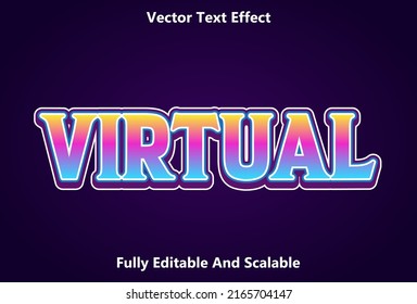 virtual text effect with blue color editable.