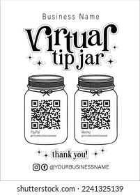 virtual tips jar template ready to print for event fair ground