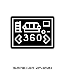 virtual tour augmented reality glyph icon vector. virtual tour augmented reality sign. isolated symbol illustration