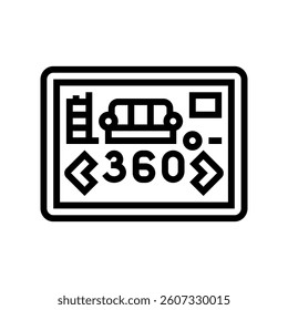 virtual tour augmented reality line icon vector. virtual tour augmented reality sign. isolated contour symbol black illustration