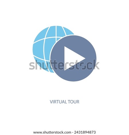 virtual tour concept line icon. Simple element illustration. virtual tour concept outline symbol design.
