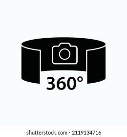 Virtual Tour Icon. 360 Degree View Symbol - Vector.