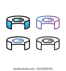 Virtual tour icon design in four variation color