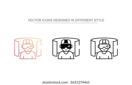 Virtual Tour icon design with white background stock illustration