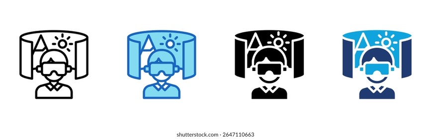 Icono de Tour Virtual Multi Style Ilustración vectorial