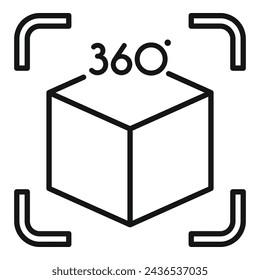 Virtueller Tourensymbol-Gliederungsvektor. Minimale Videosteuerung. Digitale Bildungskunst