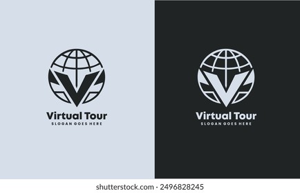 Virtual tour logo concept icon. Simple element illustration. virtual tour concept premium symbol design.