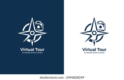 Virtual tour logo concept icon. Simple element illustration. virtual tour concept premium symbol design.