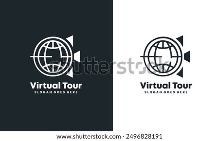 Virtual tour logo concept icon. Simple element illustration. virtual tour concept premium symbol design.
