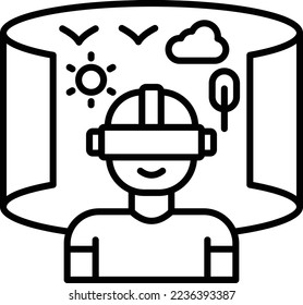 Icono del vector Tour virtual. Se puede usar para imprimir, móviles y aplicaciones web.