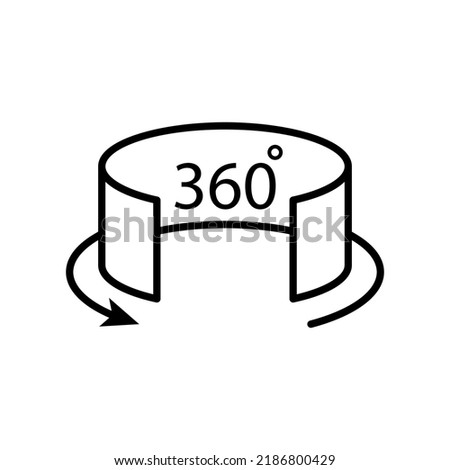 Virtual tour vector icon isolated on white background. VR and AR technology app for smartphones. Virtual reality futuristic technology concept. 360 panoramic view