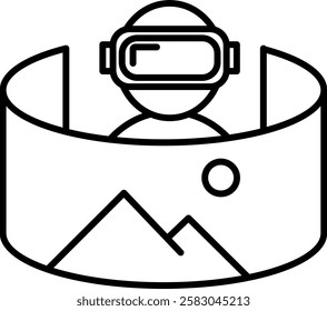 Virtual Tours icon line high quality
