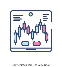 Virtual Trade Fill Color Icon, Vector illustration