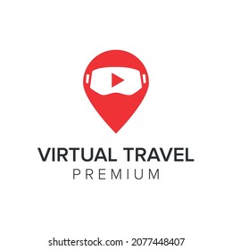 virtual travel logo icon vector template
