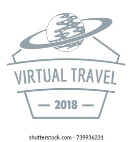 Virtual travel logo. Simple illustration of virtual travel vector logo for web