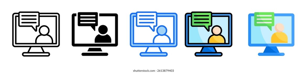 Virtual Tutor Icon Set Multiple Style Collection