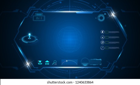 Virtual Ui Screen Hi Tech Sci Fi Concept Background Template Infographic Eps 10 Vector
