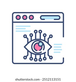Virtual Vision Fill Color Icon, Vector illustration