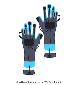 virtual vr glove cartoon. interface de realidade, dispositivo de entrada, controle de movimento virtual vr glove sign.